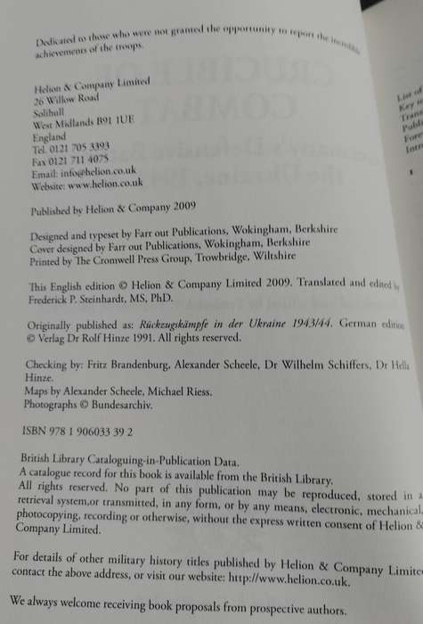 Crucible of Combat - Germany's defensive battles in the Ukraine 1943 - 44 (Rolf Hinze - 2009)