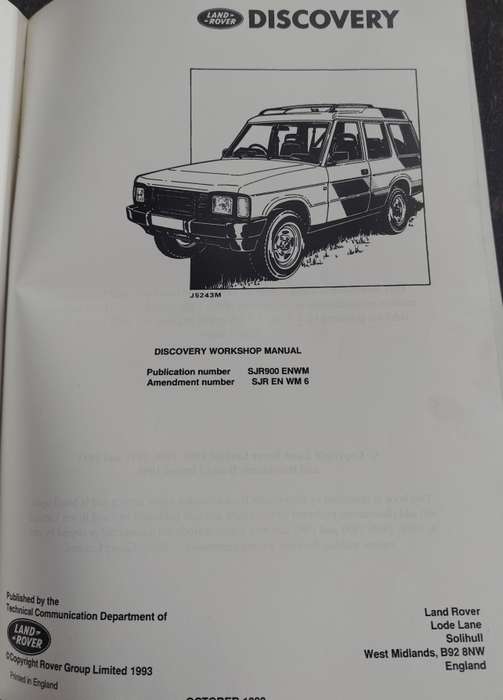 Land Rover Discovery - Workshop Manual (1993)