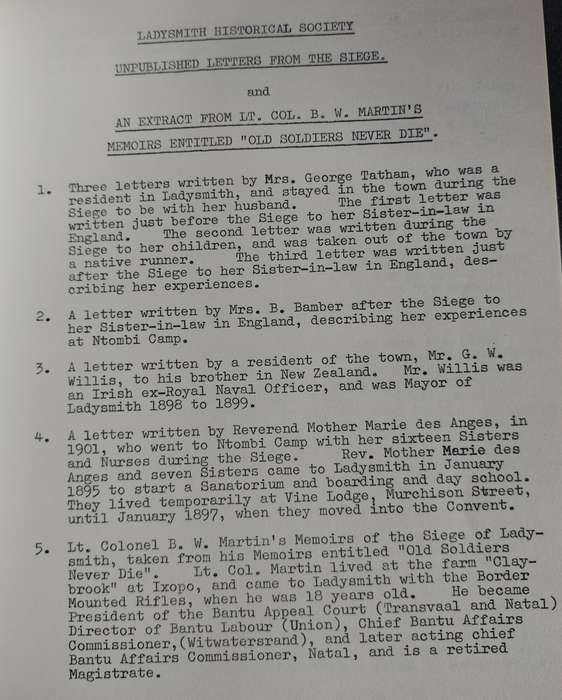 Diary - The Siege of Ladysmith (Volumes 1 - 5).