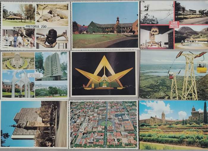 Contemporary picture post cards - Pretoria 1970s (x9)