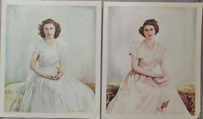 Royal family - litho prints (x5)