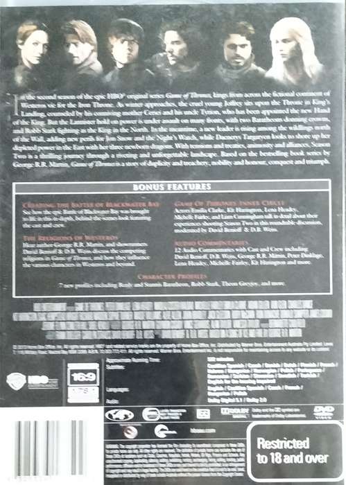 DVD - Game of Thrones - Season 2 set (5 discs)