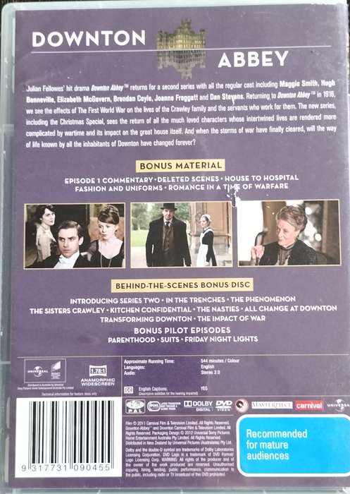 DVD - Downton Abbey - Season 2 set (6 discs)