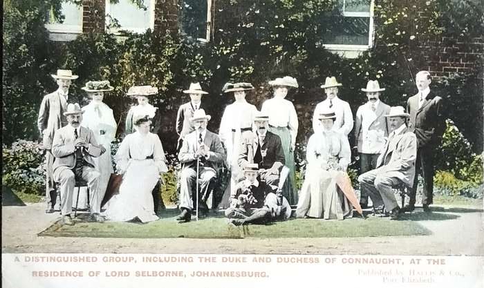 Antique Post card - Johannesburg: A distinguished group, including the Duke and Duchess of Connaught