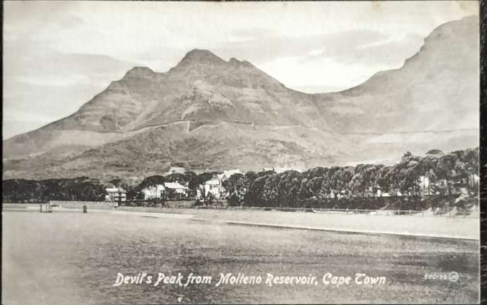 Antique Post card - Cape Town - Devil's peak from Molteno Reservoir