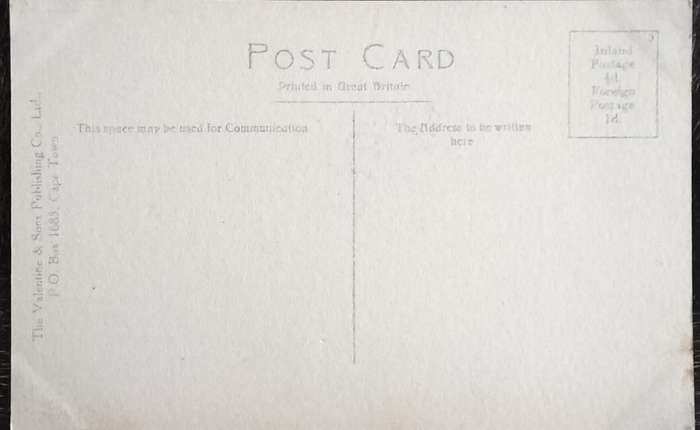 Antique Post card - Cape Town - Van Riebeek Statue and Adderley Street