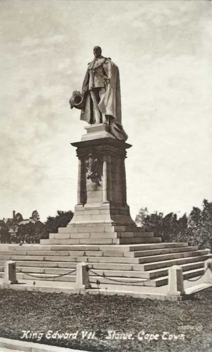 Antique Post card - Cape Town - King George statue