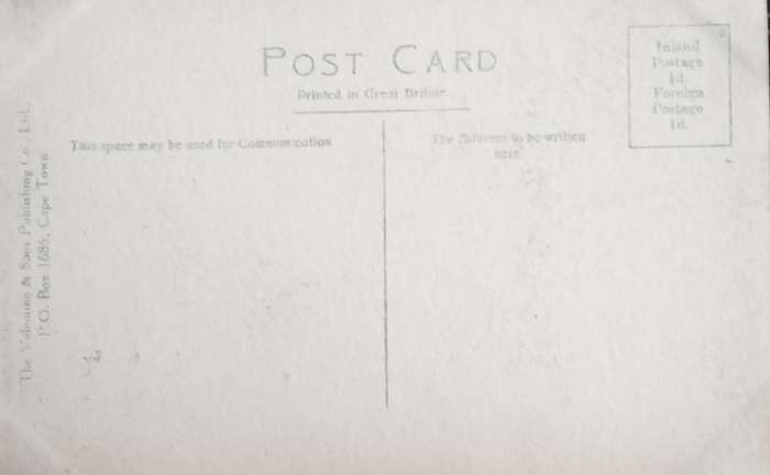 Antique Post card - Cape Town - Queen Victoria statue