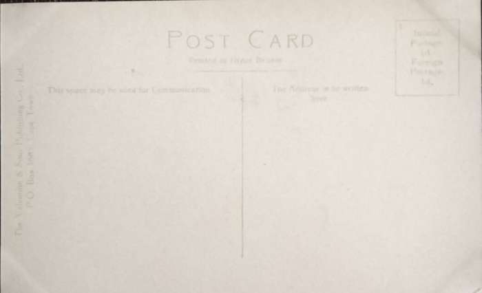 Antique Post card - Cape Town - Docks, Table Mountain, steamer