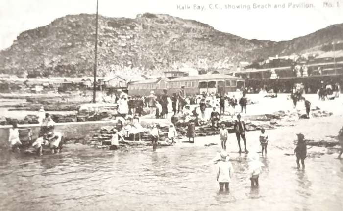 Antique Post Cards - South Africa - Camp's Bay - Kalk Bay, showing beach and pavillion