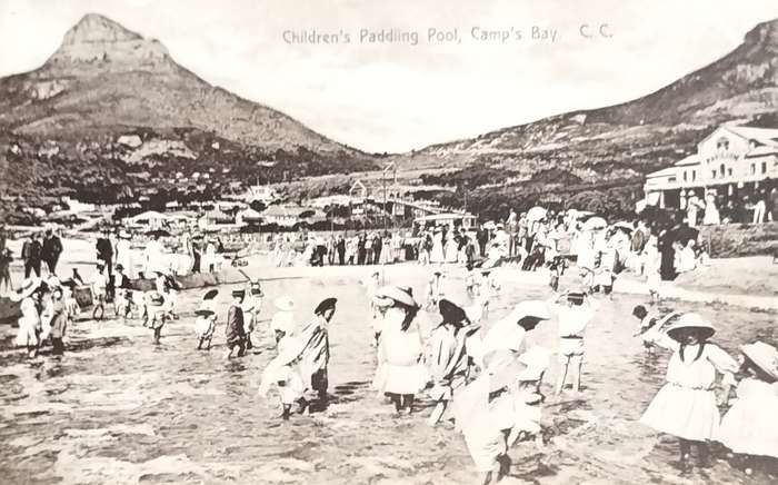 Antique Post Cards - South Africa - Camp's Bay - children's padding pool