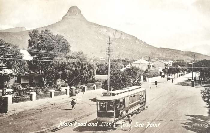 Antique Post Cards - South Africa - Main Road and Lion's head, Sea Point