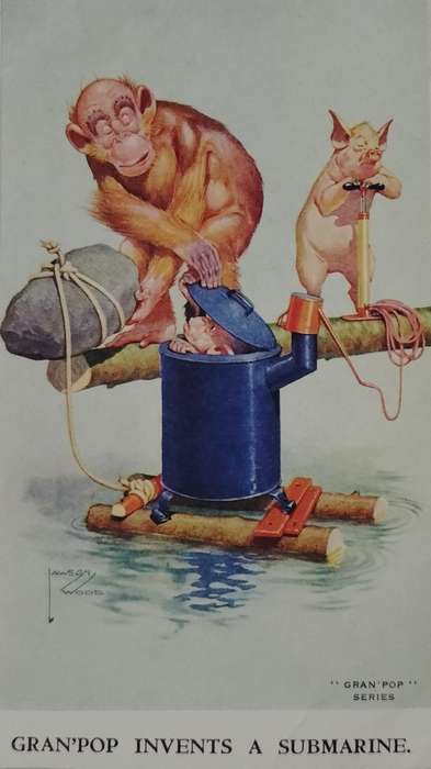 Unique postcard collection - Lawson Wood's "Gran-Pop" series (Valentine's Post Cards) x 80 cards