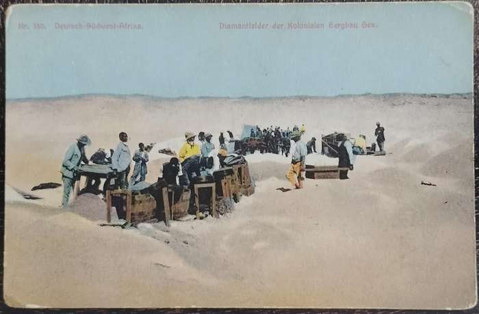 German South West Africa mining post card - hand coloured