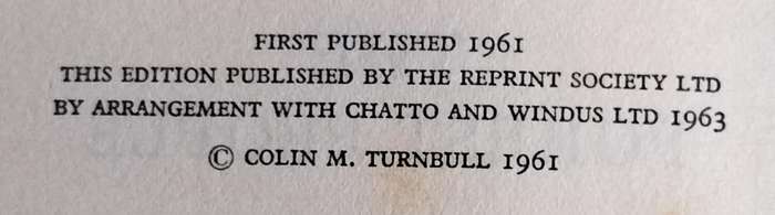 The forest people (Turnbull 1961)