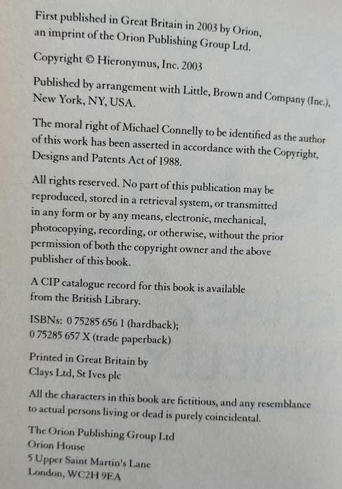 Lost light (Connely 2003) - paperback