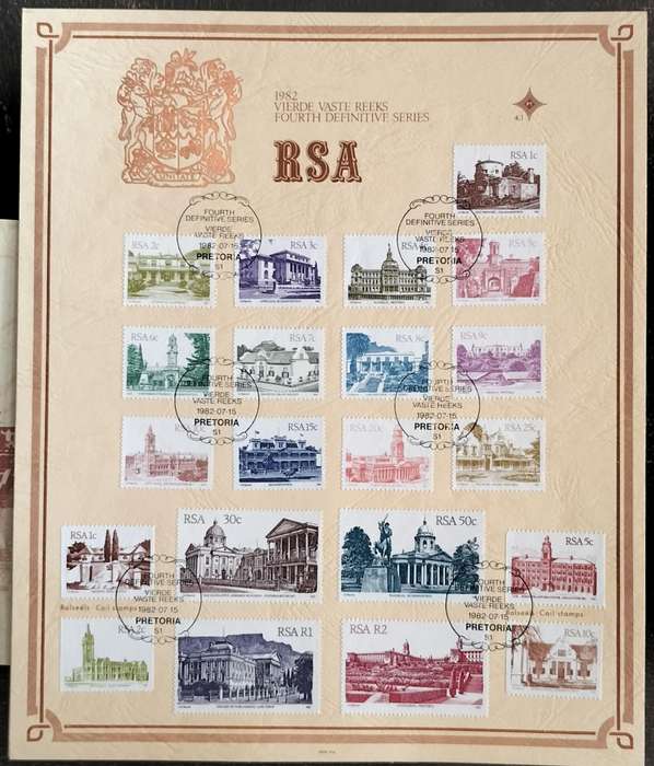 Historical RSA buildings on stamps - Fourth definitive series 1982 - Includes booklet