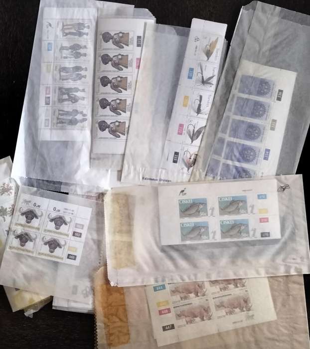 Stamps - RSA Homelands control blocks - mix of 187 sleeves