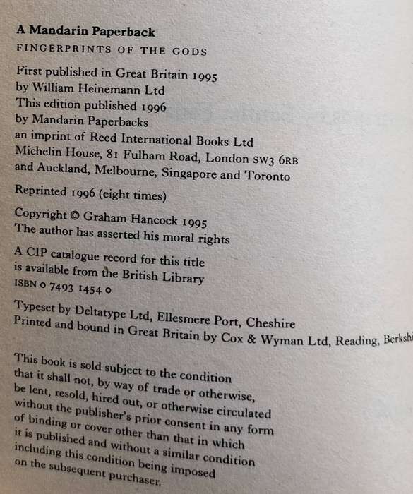 Fingerprints of the Gods - A quest for the beginning and the end (Hancock - 1995)