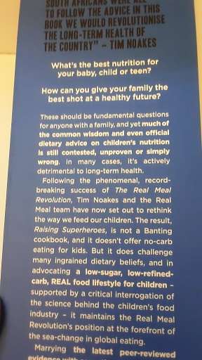 Books :  Real Meal Revolution Raising Superheroes  Cookbook , Prof Tim Noakes , Proudfoot , Surtees