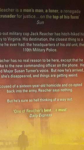 Books -  Never Go Back , Lee Child ( paperback )