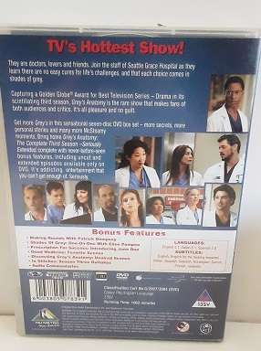 DVD Movie - Grey's Anatomy , Season Three  7 disc set  - 25 episodes