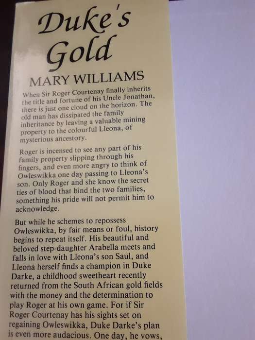 Books  - Duke's Gold , Mary Williams hardcover
