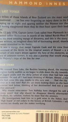 Books :The Last Voyage , High Stand - Hammond Innes ( paperback )