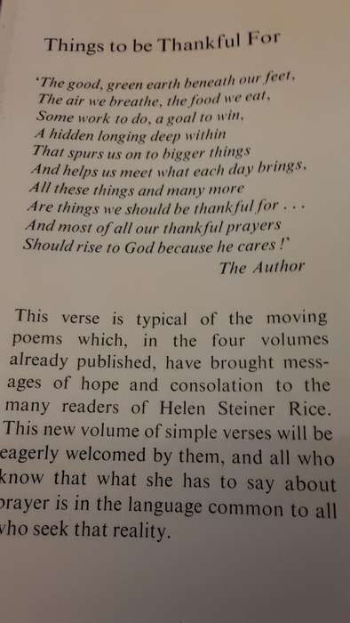 Book -  Thankfully , Helen Steiner Rice