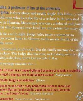 Books :   The Summons , John Grisham   ( paperback )