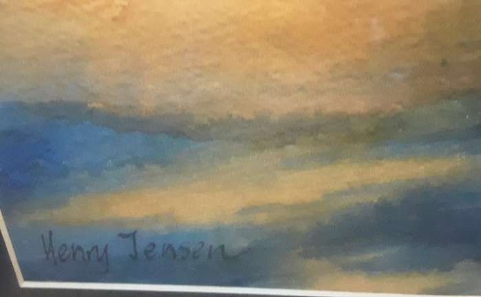 Art Painting -  Framed Painting  signed by Henry Jensen 65 cm x 55 cm
