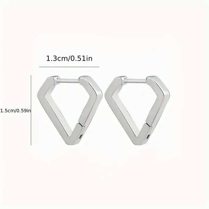 stainless steel earrings- geometric earrings- tarnish-resistant earrings- everyday wear earrings