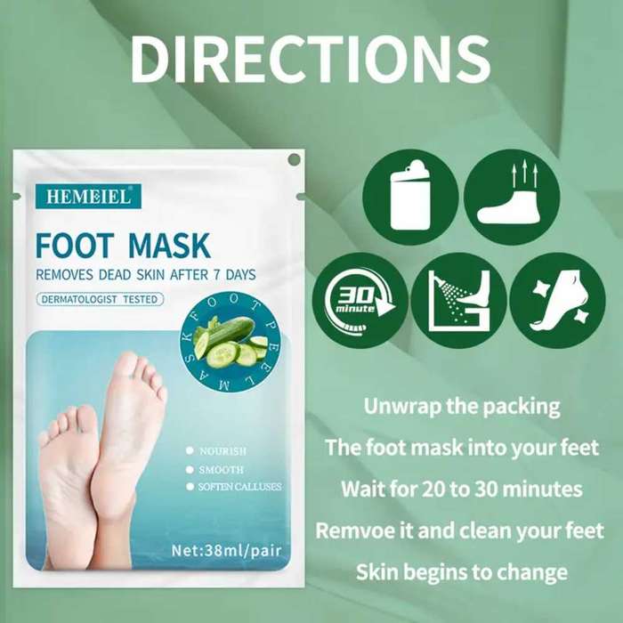 1 Pair cucumber exfoliation foot mask, 1 Pair foot peel mask for dry cracked feet