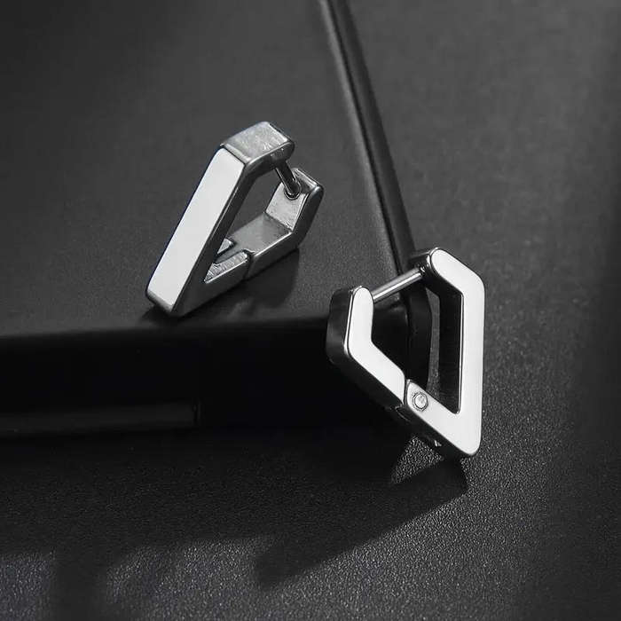 stainless steel earrings- geometric earrings- tarnish-resistant earrings- everyday wear earrings