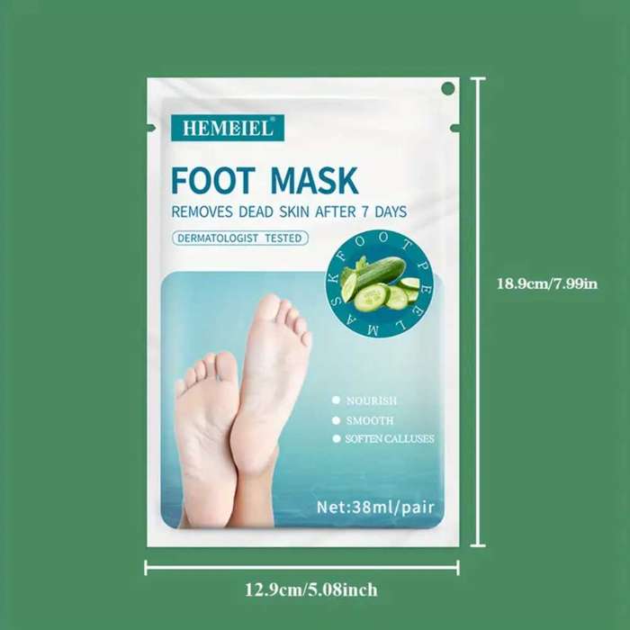 1 Pair cucumber exfoliation foot mask, 1 Pair foot peel mask for dry cracked feet