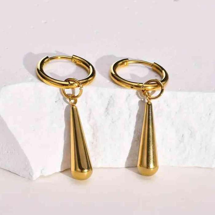 18K Gold Plated Teardrop Earrings  Titanium Steel, Hypoallergenic, Gift Pouch Included