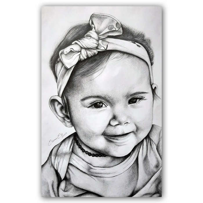 Graphite Portrait Pencil Drawings - A4