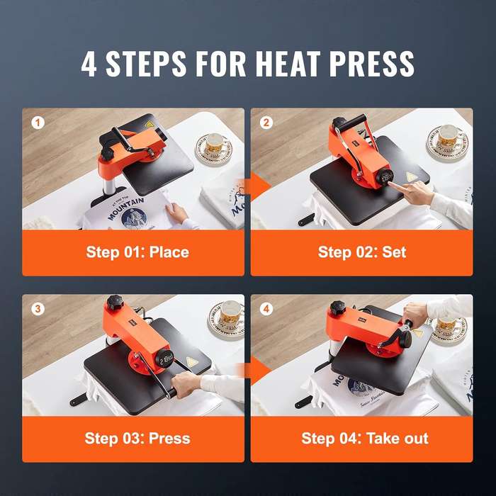 VEVOR 5-in-1 Digital Heat Press Machine 380mm x 290mm Sublimation Press for T-Shirts Mugs, Hats & ..