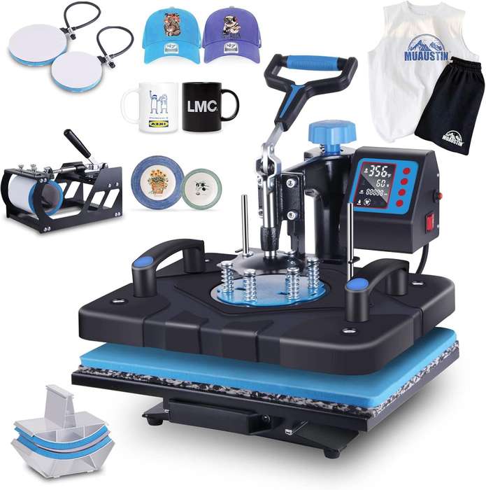 5 in 1 Heat Press Machine 29 x 38 Heat Transfer Machine 360-Degree Swing Away Multifunction Digital
