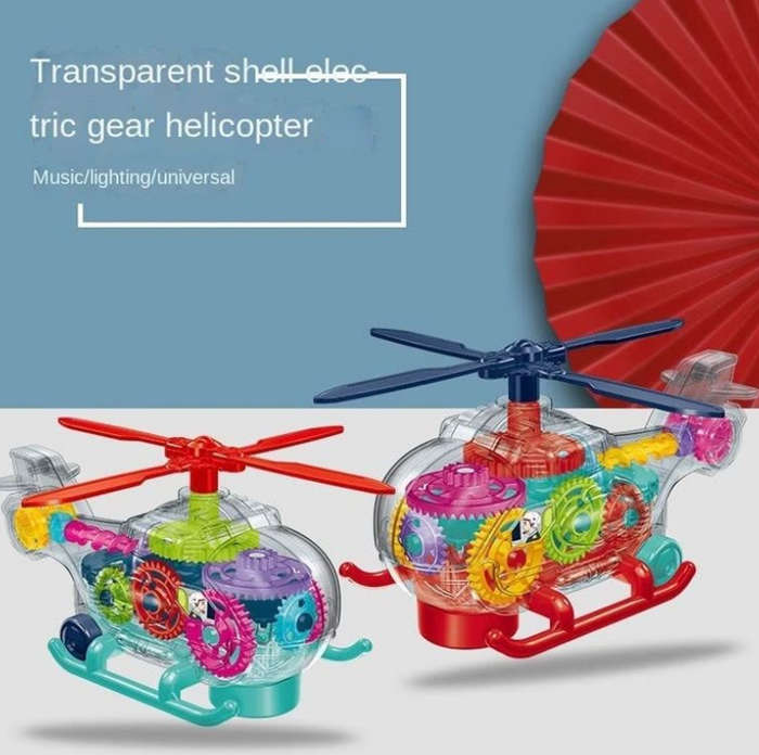 Battery Operated Transparent Helicopter Toy
