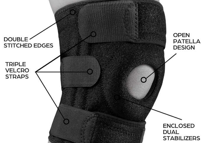 Unisex Knee Support Brace for Running, Cycling, And Exercise (One Size)
