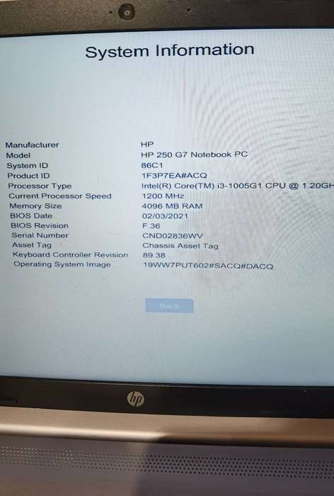 hewlet packard 250 G7 NOTEBOOK PC