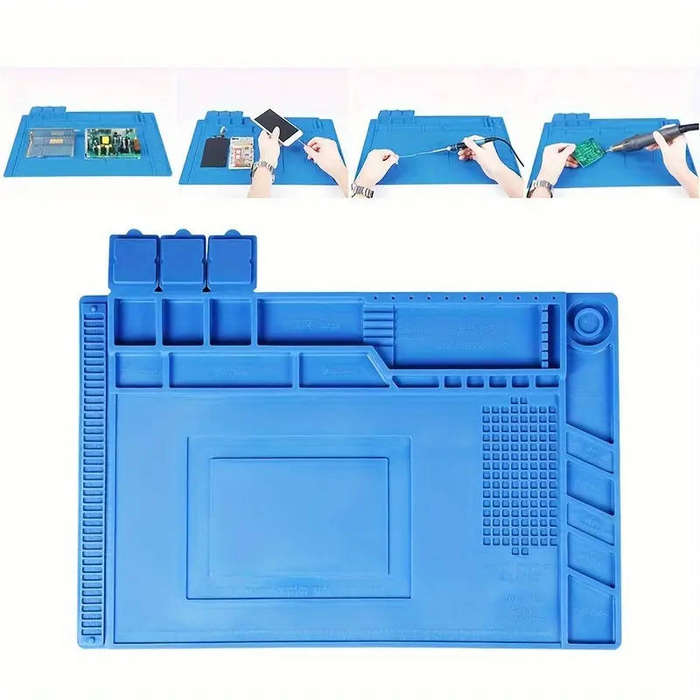 High-Temperature Resistant Silicone Soldering Mat with Magnetic Area