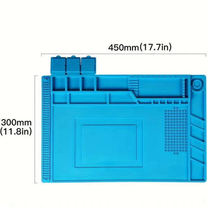 High-Temperature Resistant Silicone Soldering Mat with Magnetic Area