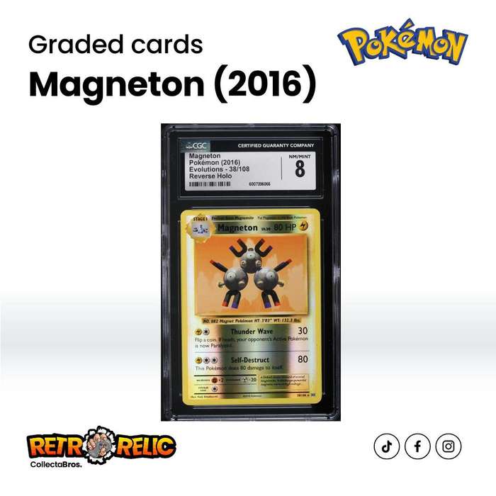 Pokémon XY Evolutions Reverse Holo Magneton #38 Pokémon Graded Card