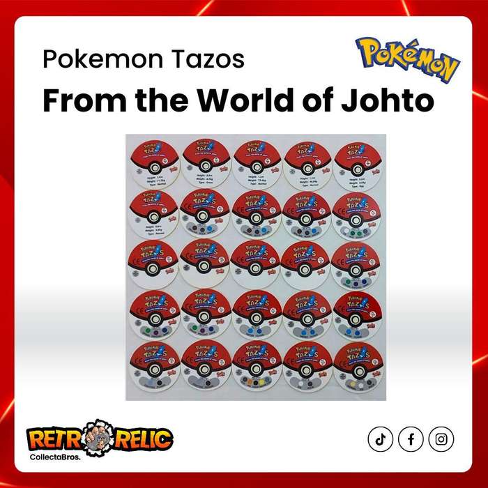 Pokémon Tazo's from the World of Johto (50 Tazo's)