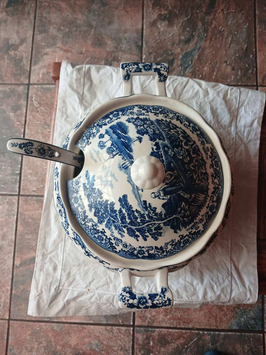 Ceramic soup turine William James pastoral 34cm diameter