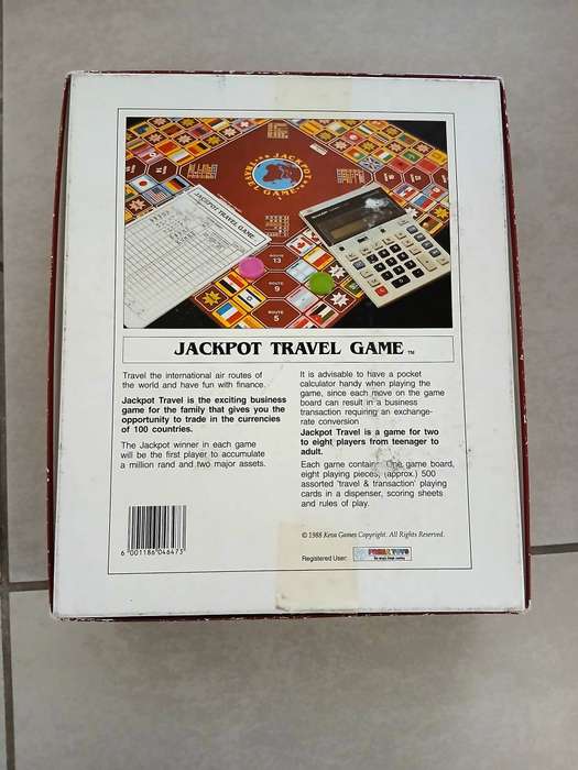 Jackpot Travel Game [Vintage] [Board Game] [1988]