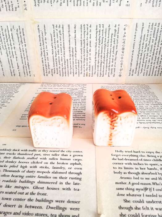 Vintage Ceramic Novelty Salt & Pepper Shakers Toast