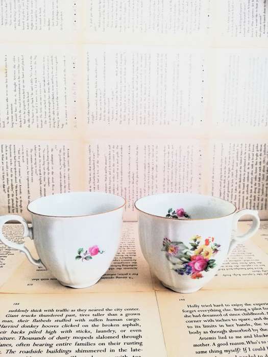 MZ Czechoslovakia Teapot and 2 Cups with Saucers [Vintage] [Teapot]